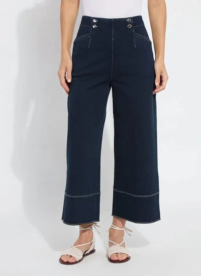 Lyssé Dion Sailor Crop Palazzo Denim Jeans In Indigo In Blue