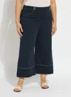 Lyssé Dion Sailor Crop Palazzo Denim (plus Size, 25" Inseam) In Blue