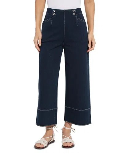 Lyssé Dion Sailor Crop Palazzo Jeans In Indigo