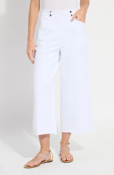 Lyssé Lysse Dion Sailor Pull-on Crop Palazzo Knit Jeans In White