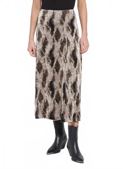 Lyssé Dominique St Velvet Pleated Skirt In Abstract Obsession In Multi