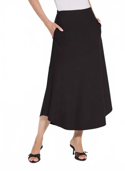 Lyssé Drapey Ponte A-line Midi Skirt In Black