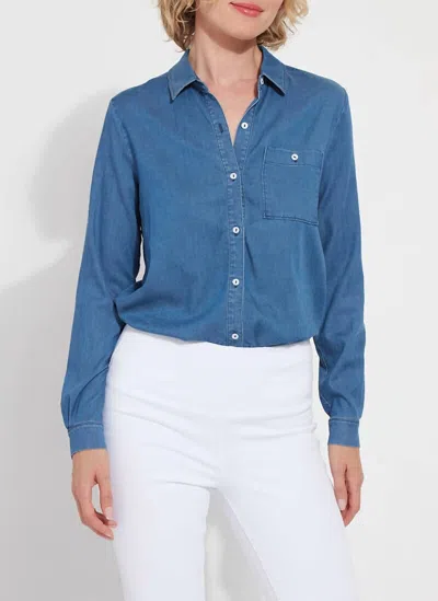 Lyssé Drew Chambray Shirt In Mid Wash