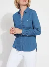 Lyssé Drew Stretch Chambray Shirt In Multi