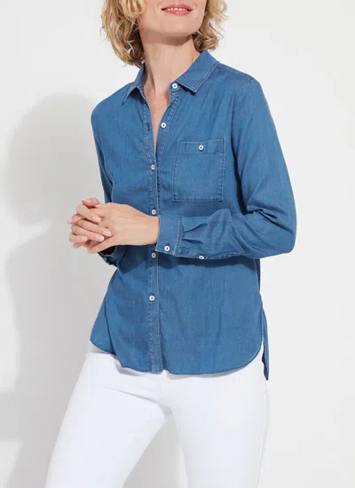 Lyssé Drew Stretch Chambray Shirt In Multi