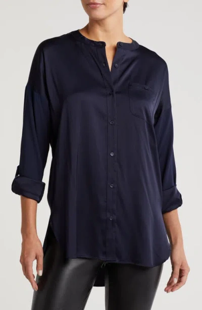 Lyssé Eco-satin Shirt In True Navy