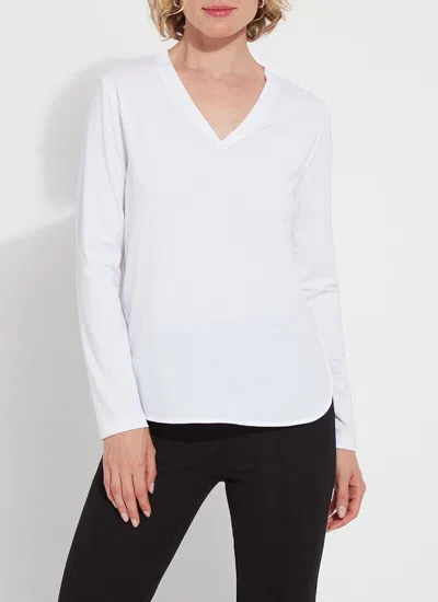 Lyssé Eliana V-neck Top In White