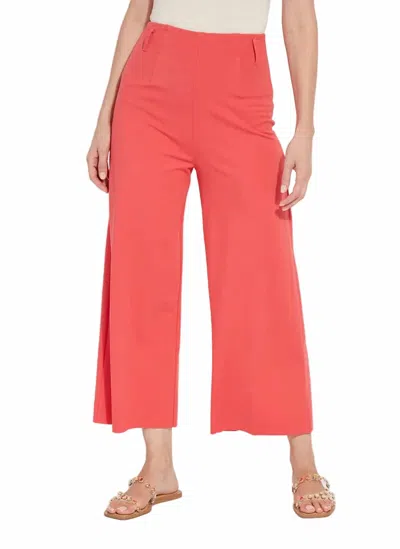 Lyssé Ellis Hi-waist Culottes Ponte Crop Pants In Funk Red In Multi