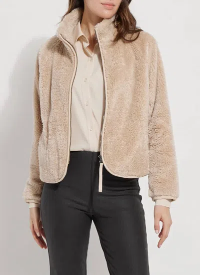 Lyssé Elora Sherpa Fleece Jacket In Light Almond In Brown