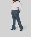 Lyssé Elysse Wide Leg Pant - Plus Size In Hidden Plaid In Blue