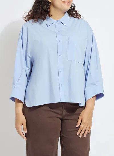 Lyssé Enid Oversized Cropped Shirt Curvy In Forget Me Not Blue