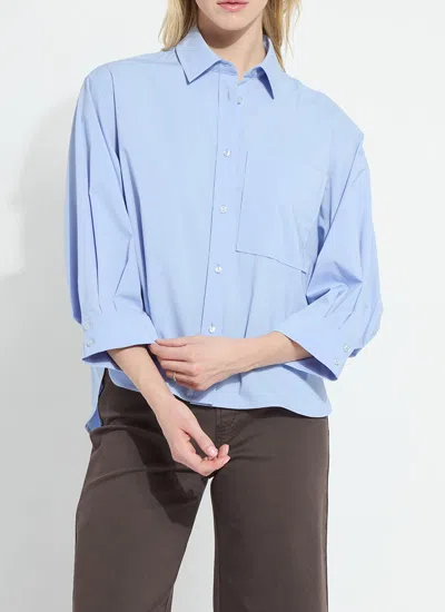 Lyssé Enid Oversized Cropped Shirt In Forget Me Not Blue
