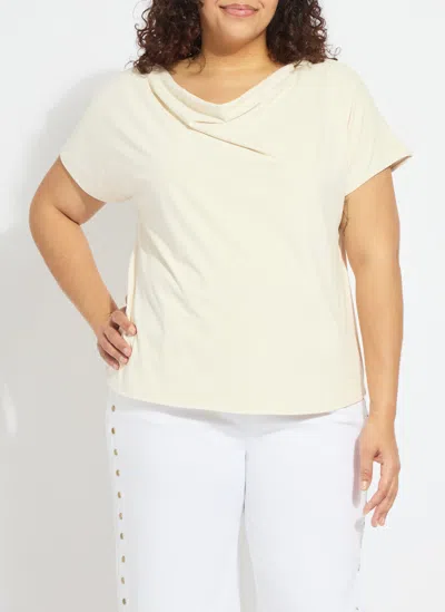 Lyssé Ensley Cowl Neck Top Curvy In Neutral