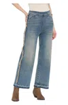 Lyssé Era High Rise Wide Leg Ankle Jeans In Nutshell Dye Midwash In Multi