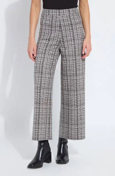 Lyssé Erin Hi Waist Ankle Wide Leg Pants In Lush Tweed Texture In Gray