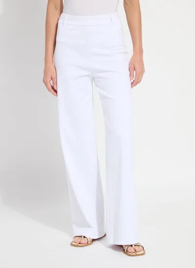 Lyssé Erin Hi Waist Long Embroidered Denim Pant (32" Inseam) In White