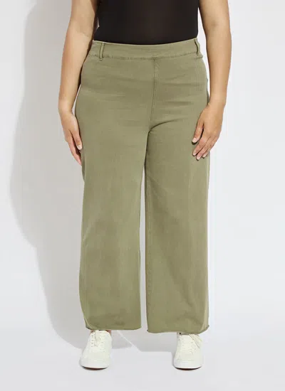 Lyssé Erin Hi Waist Wide Leg Denim Curvy In Green