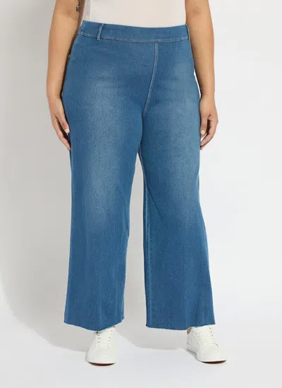 Lyssé Erin Hi Waist Wide Leg Denim Curvy In Blue
