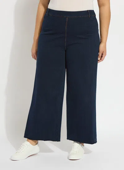Lyssé Erin Hi Waist Wide Leg Denim Curvy In Blue