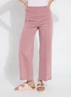 Lyssé Erin Hi Waist Wide Leg Denim Pant In Antique Wash Mauve In Pink