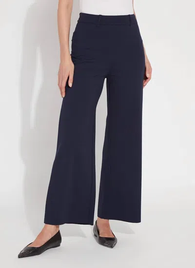 Lyssé Erin Hi Waist Wide Leg Ponte Pants In Navy In Blue