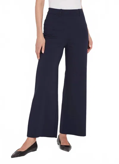 LYSSÉ ERIN HI WAIST WIDE LEG PONTE PANTS IN TRUE NAVY