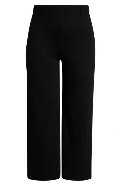 Lyssé Erin High Waist Wide Leg Ponte Ankle Pants In Black