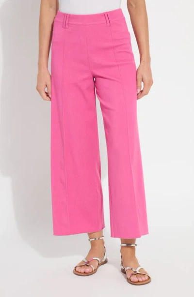 Lyssé Lysse Erin Pintuck Raw Hem Pull-on Wide Leg Pants In Pink