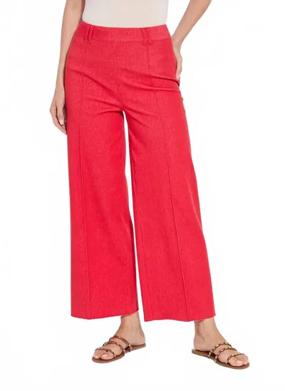 Lyssé Erin Pintuck Reprieve Denim Pants In Buoy Red In White