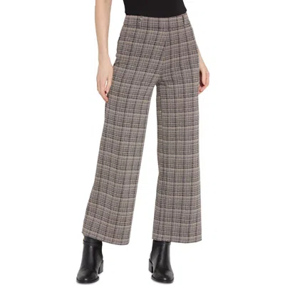 LYSSÉ LYSSE ERIN PLAID WIDE LEG PONTE JACQUARD PANTS