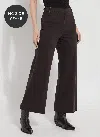 Lyssé Erin High Waist Wide Leg Knit Denim Pants In Brown