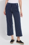 Lyssé Esme Stripe Crop Wide Leg Jeans In Indigo Nautical Stripe