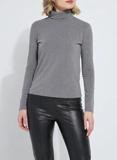 Lyssé Essential Long Sleeve Turtleneck Top In Grey In Gray