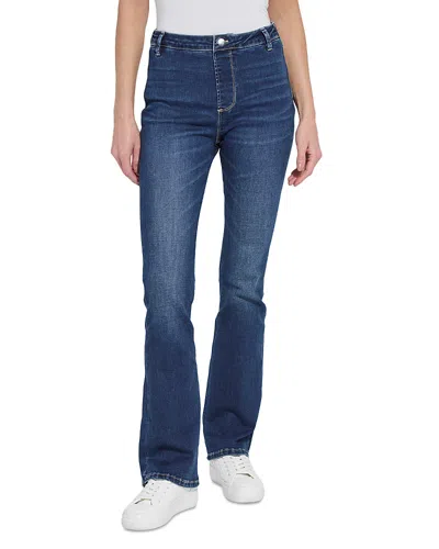 LYSSÉ ESTELLE EVERYDAY FLARE JEANS IN DARK MID WASH