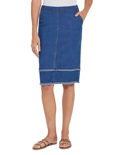 Lyssé Evelina Fringe Denim Skirt