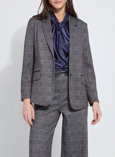 Lyssé Everest Ponte Blazer In Charcoal Glen Plaid In Gray