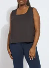 Lyssé Evie Scoop Neck Tank Curvy In Gray