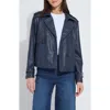 Lyssé Lysse Evonne Faux Leather Crop Trench Coat In Blue