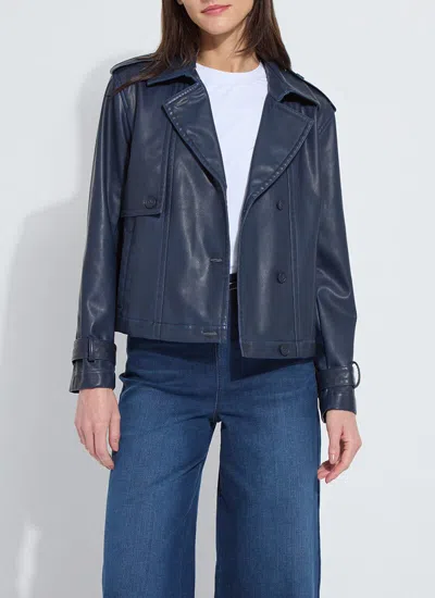 Lyssé Evonne Oversized Cropped Trench Coat In Blue