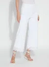 Lyssé Cropped Embroidered Eyelet Wide Leg Pants In White In White