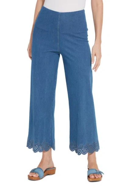 Lyssé High Rise Cropped Wide Leg Jeans In Mid Wash In Midwash
