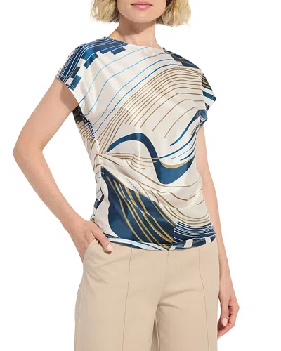 LYSSÉ FARIDE SIDE PLEATED PRINTED TOP