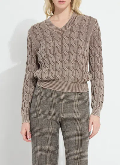 Lyssé Farrah Sunwashed V-neck Sweater In Gray
