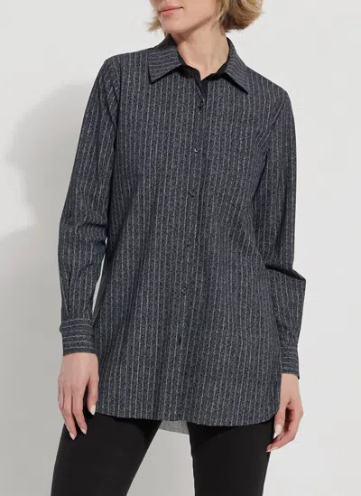 Lyssé Fashion Schiffer Contrast Printed Shirt In Charcoal In Grey