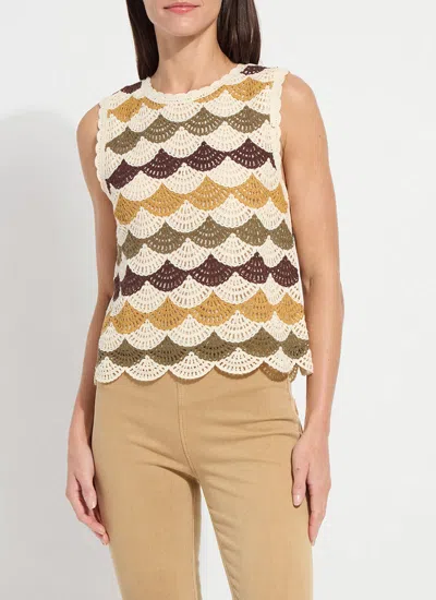 Lyssé Lysse Faye Scallop Edge Cotton Blend Shell Top In Multi