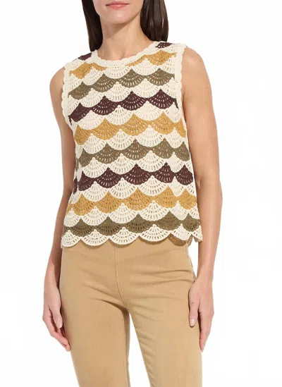 Lyssé Lysse Faye Scallop Edge Cotton Blend Shell Top In Multi