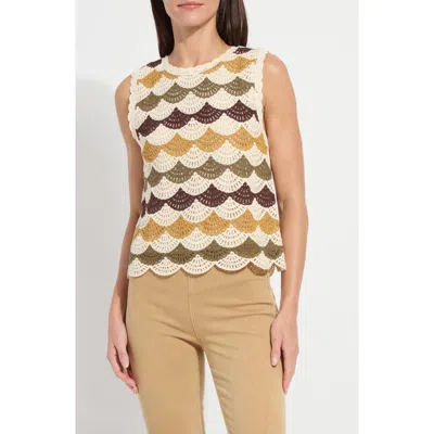 Lyssé Lysse Faye Scallop Edge Cotton Blend Shell Top In Multi