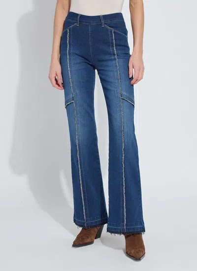 Lyssé Felicity Fringe Wide Leg Denim Trouser In Purple