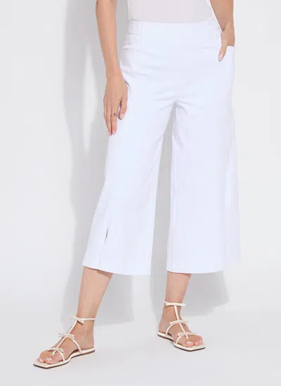 Lyssé Fiorella Split Denim Culottes (26" Inseam) In White