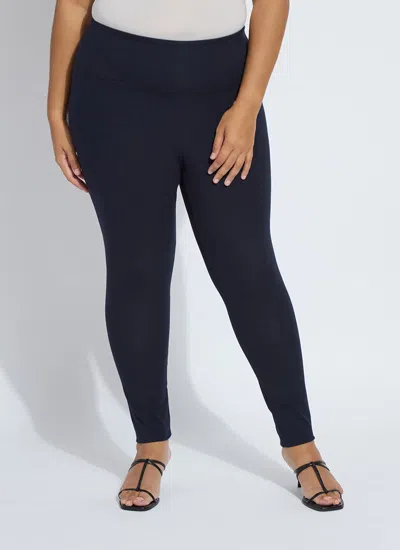 Lyssé Flattering Cotton Legging Curvy (28" Inseam) In Blue